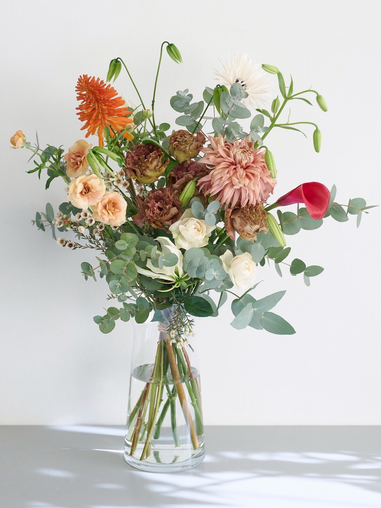 Fresh flower delivery花束Lと花瓶のセット "winter ver."