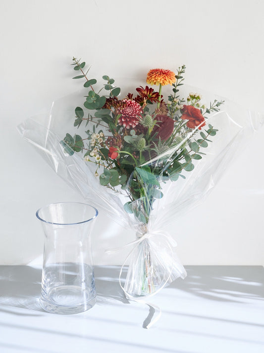 Fresh flower delivery花束Mと花瓶のセット "winter ver."