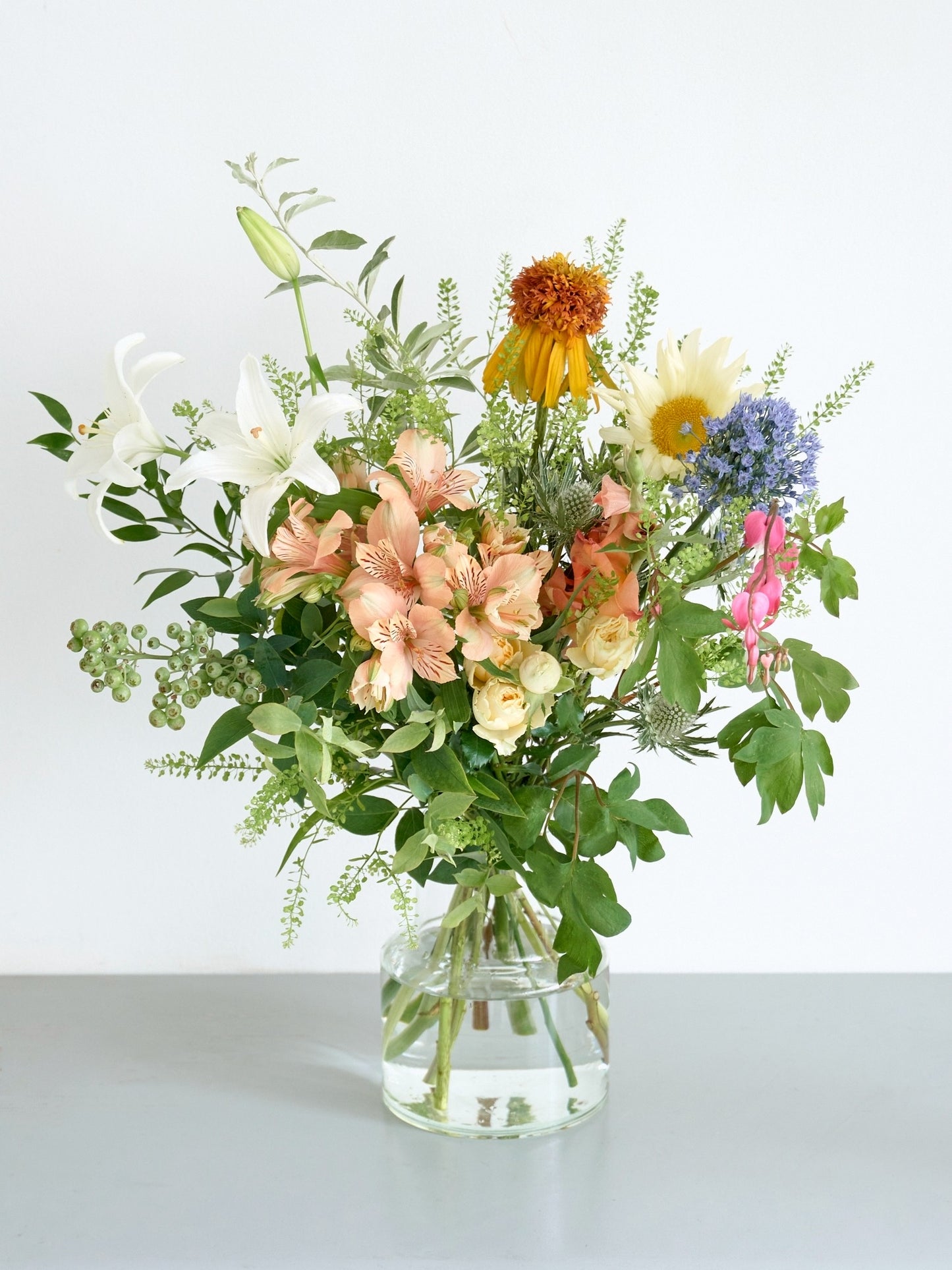 Fresh flower delivery花束Mと花瓶のセット "summer ver."