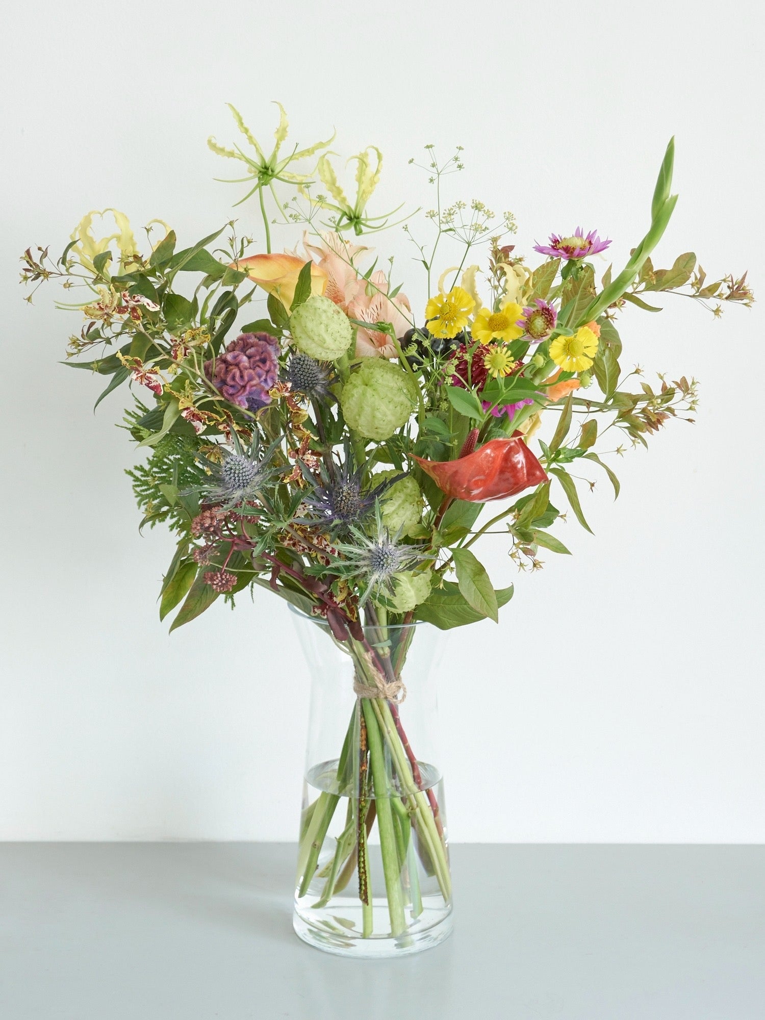 Fresh flower delivery花束Lと花瓶のセット 