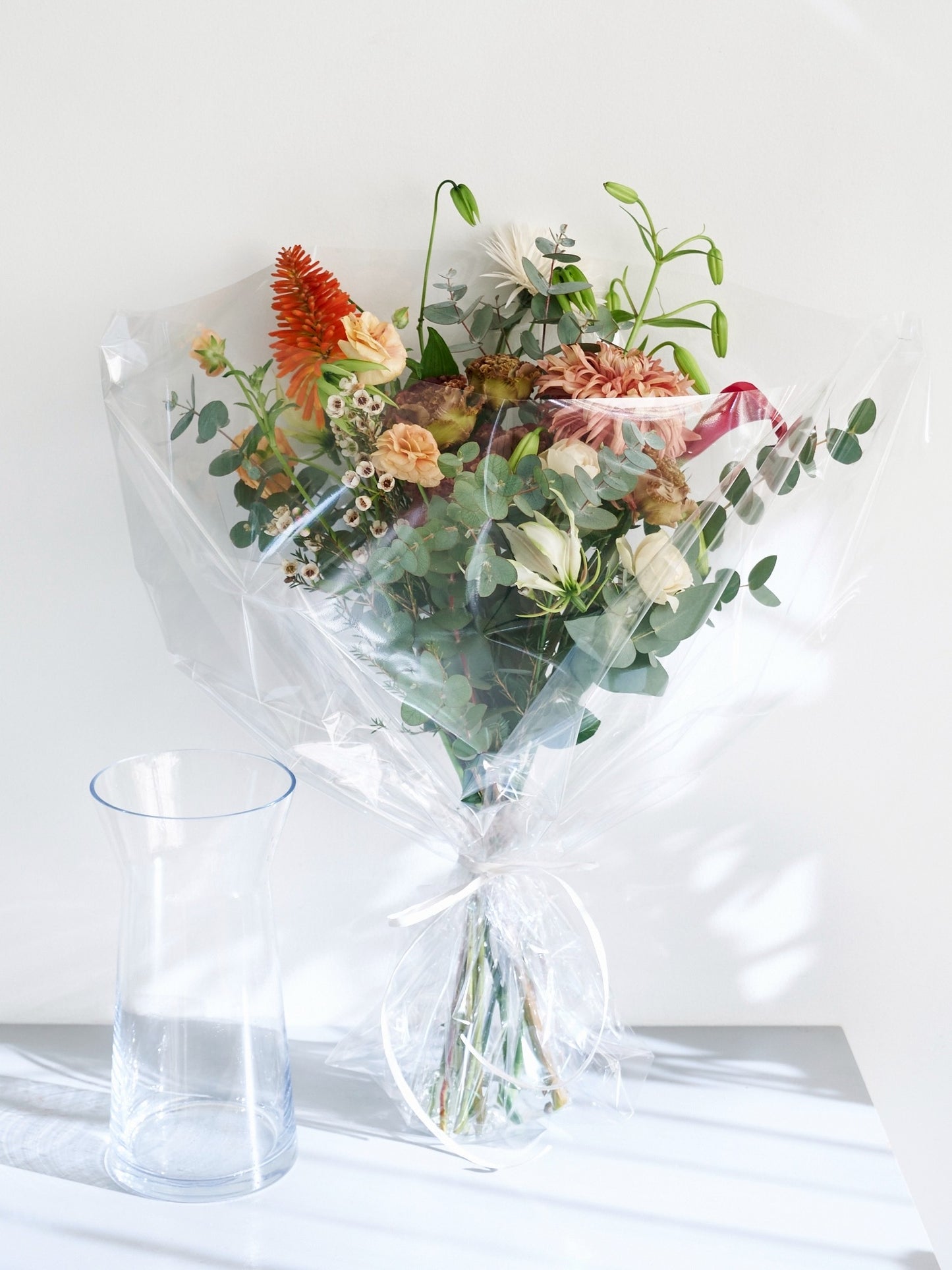 Fresh flower delivery花束Lと花瓶のセット "winter ver."