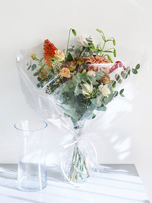 Fresh flower delivery花束Lと花瓶のセット "winter ver."