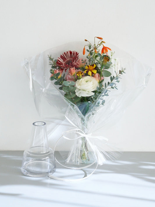 Fresh flower delivery花束Sと花瓶のセット "winter ver."