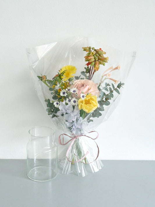 Fresh flower delivery花束Sと花瓶のセット "spring ver."