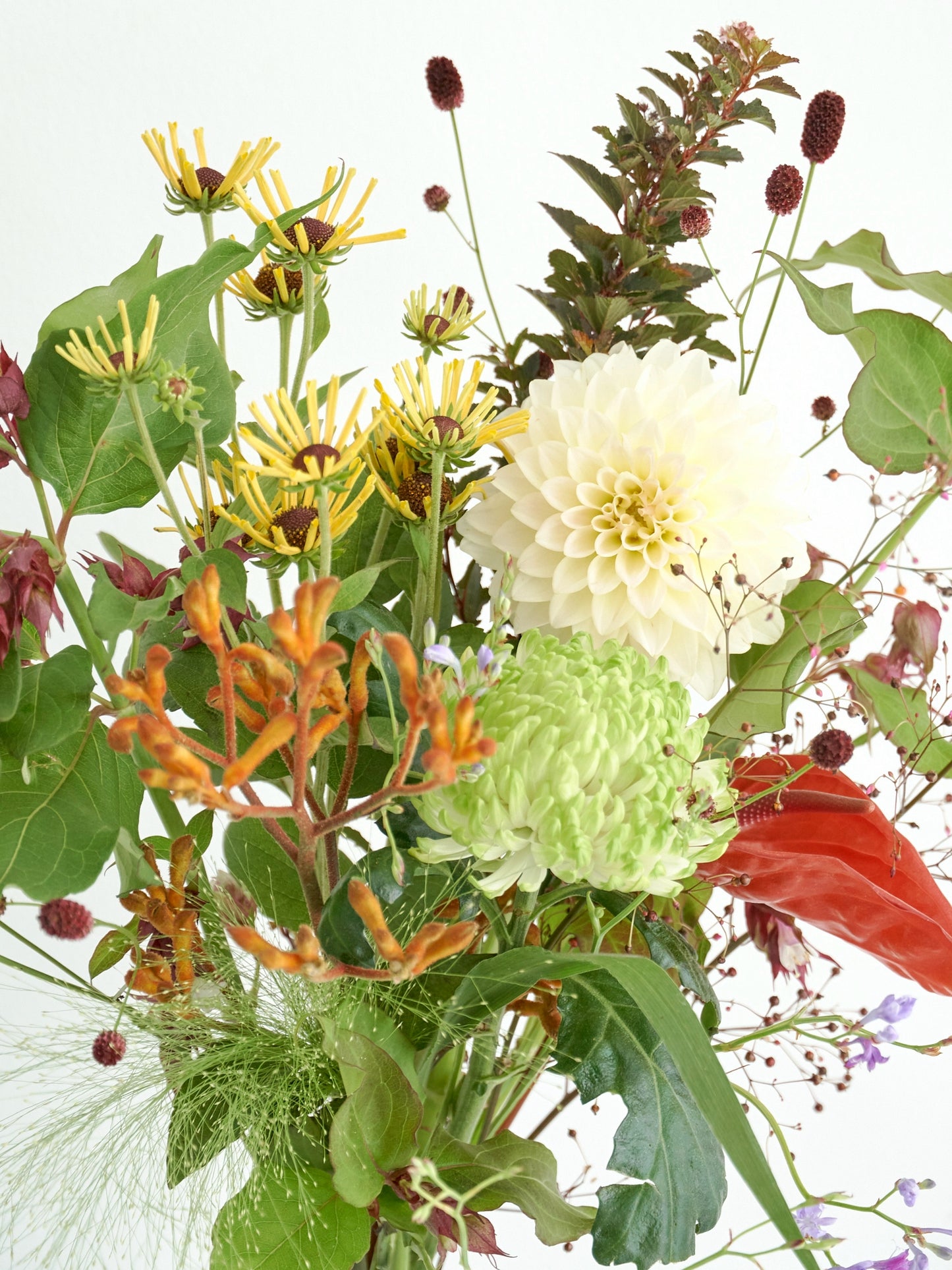 Fresh flower delivery bouquet M and vase set "summer ver."