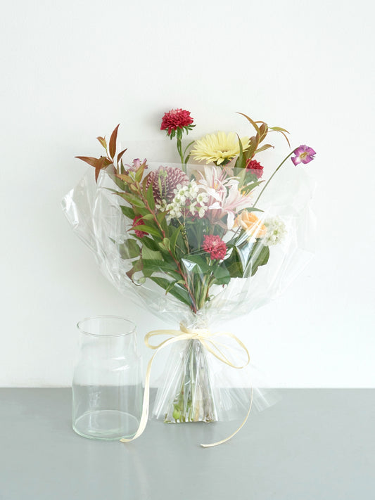 Fresh flower delivery花束Sと花瓶のセット "autumn ver."